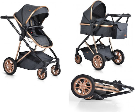 Moni Midas Adjustable 2 in 1 Baby Stroller Suitable for Newborn Black 10.2kg