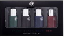 Alfa Romeo Green Σετ Δώρου Edt Green 15 Ml + Edt Black 15 Ml + Edt Blue 15 Ml + Edt Red 15 Ml Άνδρες