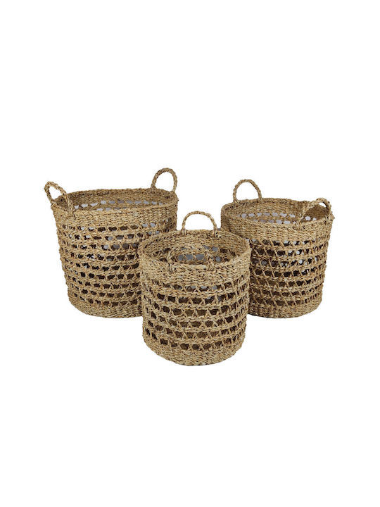 Almar Καλαθι Λαβες Set 3τμχ Seagrass Φυσικο D40 35 30xh35 32 29cm 1τμχ