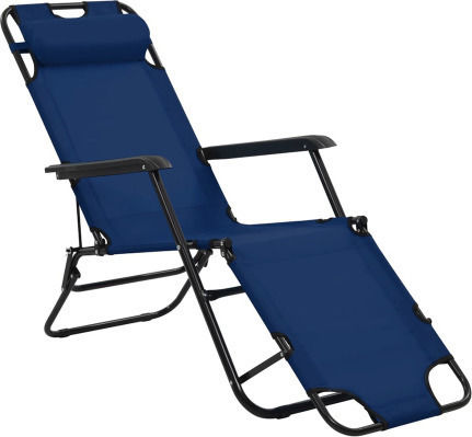 Folding Lounger Mar Ξαπλώστρα-Πολυθρόνα Παραλίας Μπλε 153x60x78εκ.