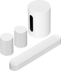 Sonos Σετ Ηχείων Home Cinema 2.1 Premium Immersive Set with Sub Mini & Beam Ενσωματωμένο WiFi Dolby Atmos White με Ασύρματα Ηχεία