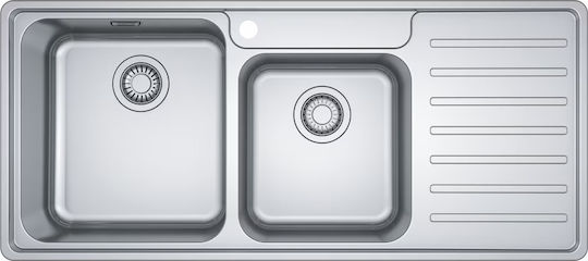 Franke Bcx 621 Ένθετος Δεξιός Inox Μ108xΠ48cm Ασημί