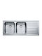 Franke Logica Line LLL 621-116 1010261085 Drop-In Spüle Rechts Inox Matt B116xT50cm Silber