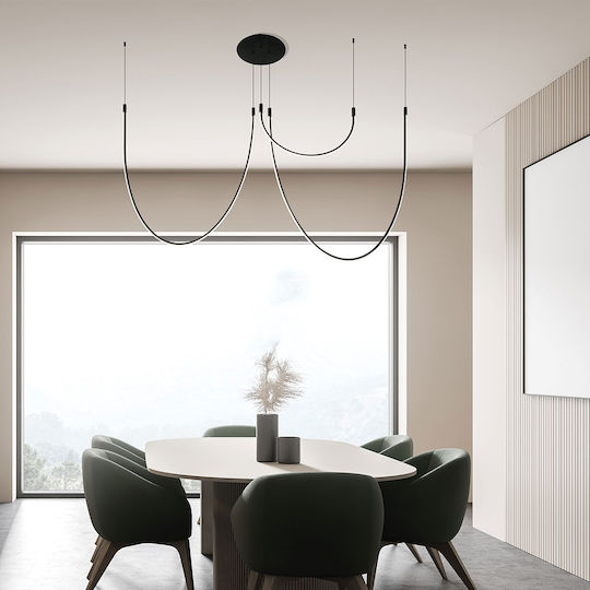 Zambelis Lights Verstellbar Hängelampe Schwarz 160x80cm.