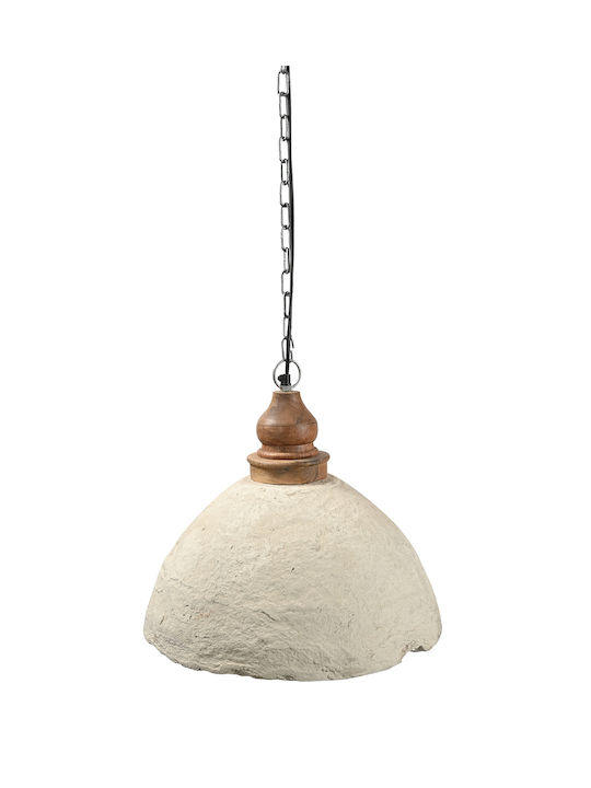 ARlight Hängelampe Weiß Boho Glocke mit Fassung E27 38x21cm.