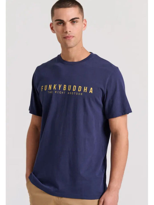 Funky Buddha T-shirt Bărbătesc cu Mânecă Scurtă Marina