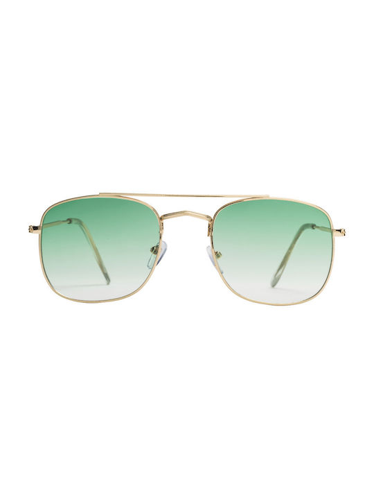 Sonnenbrillen mit Gold Rahmen und Grün Verlaufsfarbe Linse 02-8813-03
