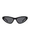 Women's Sunglasses with Black Plastic Frame and Black Lens 06-028216