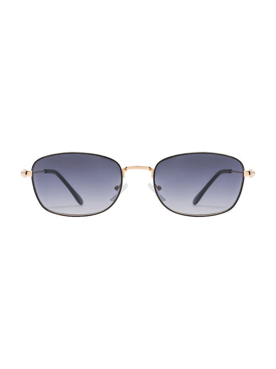 Sunglasses with Gold Metal Frame and Blue Gradient Lens 01-6880
