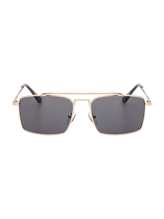 Sunglasses with Gold Metal Frame and Gray Lens 02-8002-1