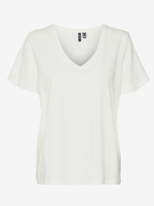 Vero Moda Γυναικεία Μπλούζα Κοντομάνικη Bright White