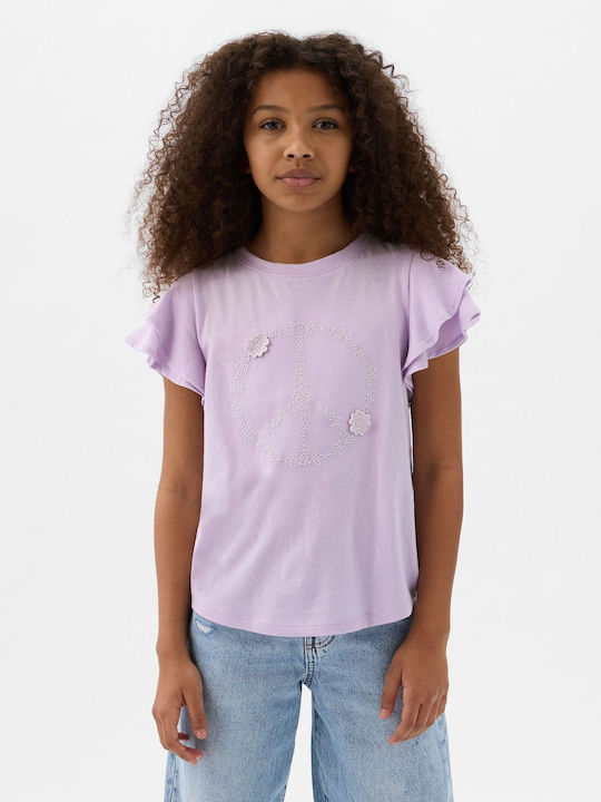 GAP Kids Blouse Short Sleeve Purple