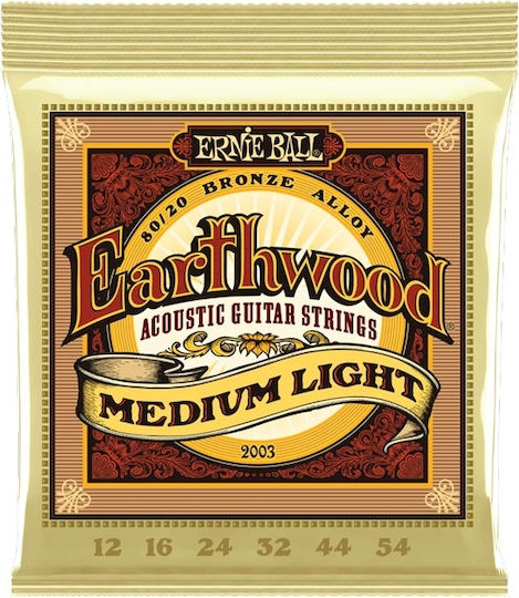 Ernie Ball Earthwood Set of Acoustic Guitar Strings 80/20 Bronze 12 - 54