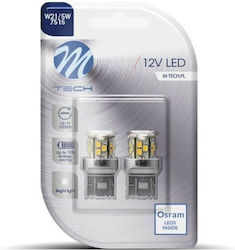 M-Tech Lămpi Autoturismului W21/5W / T20 / P21W LED Alb 12V 1.6W 1buc