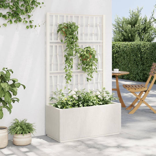 vidaXL Garden Planter Box Plastic White 80x36x140cm.