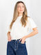 Liquid Bouquet Raegan Γυναικείο Crop T-shirt Λευκό