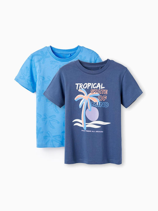 Zippy Set of Kids Blouses Blue Tropical State Of Mind