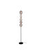 Zambelis Lights LED Floor Lamp H152xW22cm. with Warm White Light 1050lm Black-Smoke