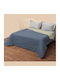 Coverlet Single Blue/chrome 160x220cm