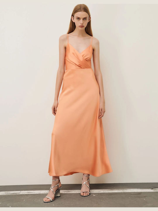 Summer Maxi Evening Satin Pink Dress