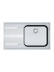 Franke Smart Srx 611-86 Ένθετος Νεροχύτης Αριστερός Inox Μ86xΠ50cm Ασημί