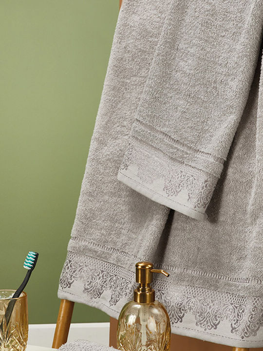 Whitegg Bath Towel Set 3pcs T084 Grey Weight 50...
