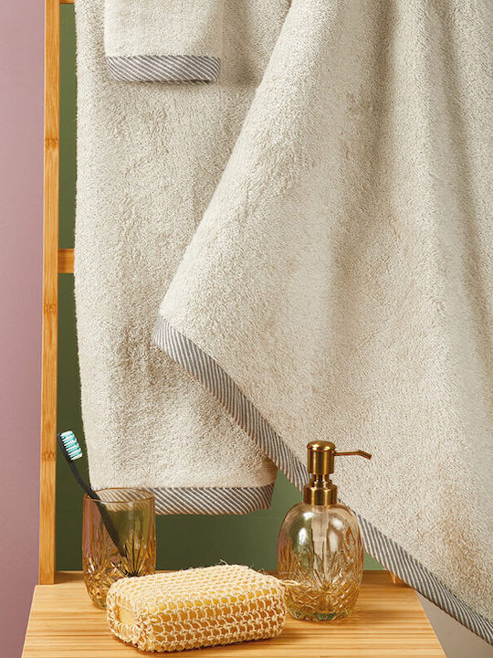 Whitegg Bath Towels Set 3 pcs T083 Ecru Weight 500gsm