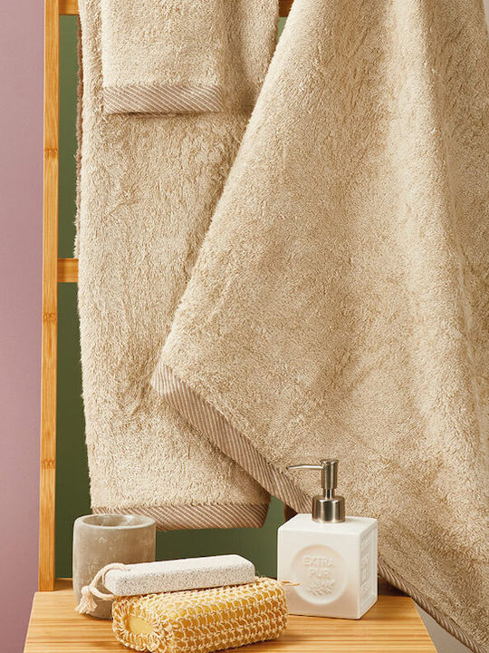 Whitegg Bath Towels Set 3 pcs T083 Beige Weight...