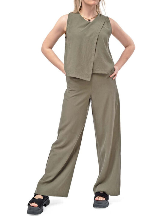 Moutaki Γυναικεία Παντελόνα Khaki