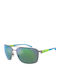 Arnette Men's Sunglasses with Gray Metal Frame and Green Mirror Lens