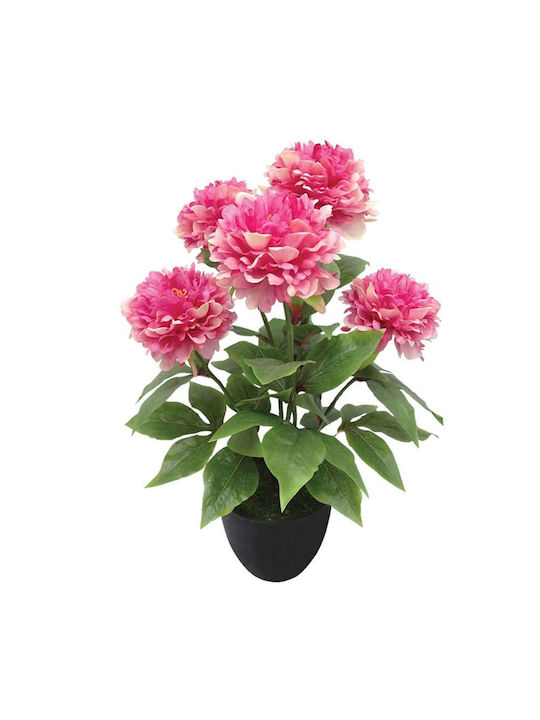 Marhome Τεχνητό Φυτό σε Γλάστρα Παιώνια Ροζ 48cm