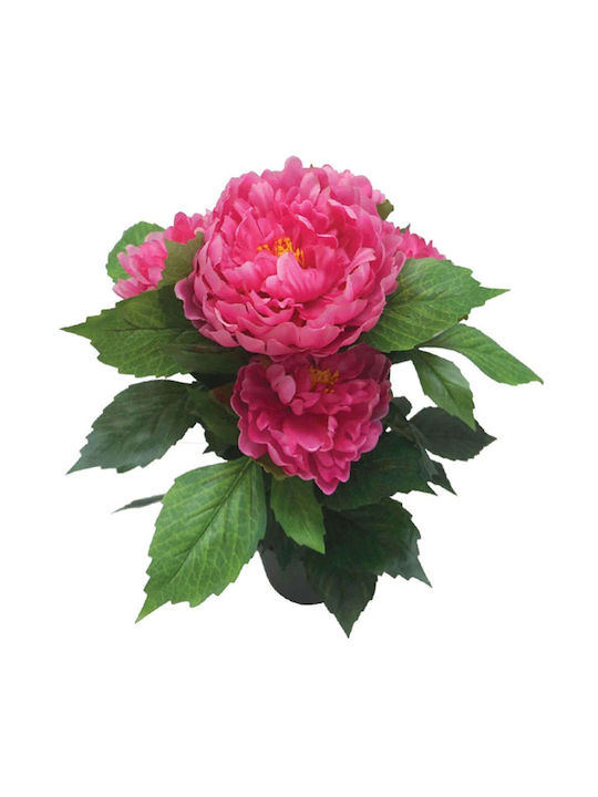 Marhome Τεχνητό Φυτό σε Γλάστρα Παιώνια Ροζ 45cm