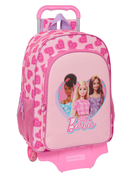 Barbie Schulranzen Trolley in Rosa Farbe L33 x B14 x H42cm