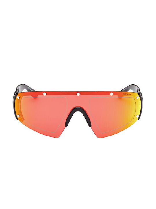Moncler Sonnenbrillen mit Schwarz Rahmen und Rot Spiegel Linse ML0278 01G