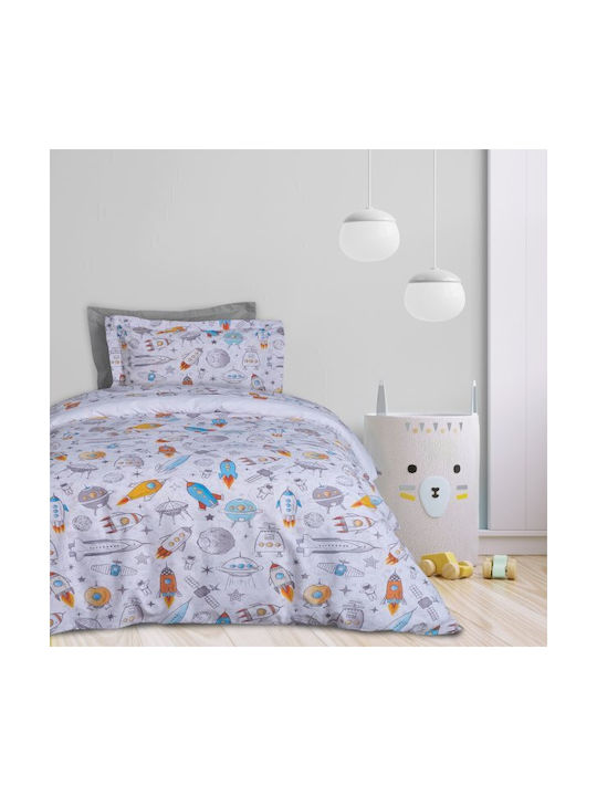 Das Home Sheet Set Single from Cotton & Polyester Yellow-grey-blue 170x240cm 3pcs