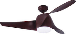 Aca Ceiling Fan 132cm with Light and Remote Control Brown