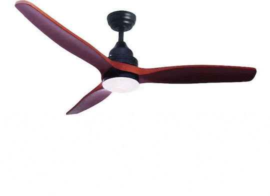 Aca Ceiling Fan 132cm with Light Brown / Black