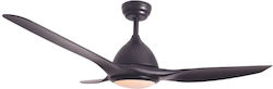 Aca Ceiling Fan 132cm with Light and Remote Control Black