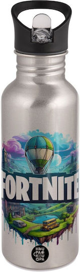 Koupakoupa Kids Water Bottle Fortnite Stainless Steel with Straw 600ml