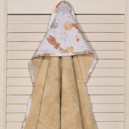 Baby Oliver Baby Hooded Towel Beige 75x75cm