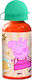 Stor Kinderflasche Peppa Schwein Aluminium mit Strohhalm 400ml