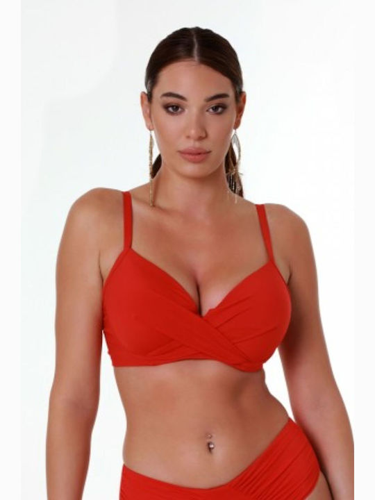 Bluepoint Underwire Triangle Bikini Top with Adjustable Straps RED