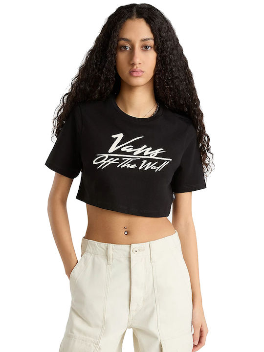 Vans Femeie Crop Tricou Negru