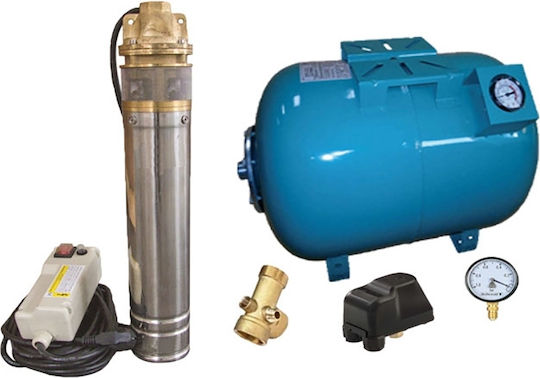 Kit complet Sistem hidrofonic Omnigena Skm 150/80 Pompă submersibilă Pompă submersibilă Rezervor de 80 litri Manometru Manometru Manometru Comutator de presiune Conexiune cu 5 căi Manometru de presiune