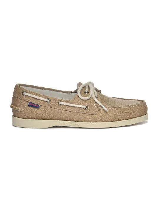 Sebago Portland Ανδρικά Boat Shoes σε Μπεζ Χρώμα