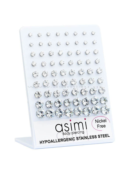 Zircon Earrings Stones 3-6mm Surgical Steel 316l