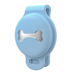 Haustierhalsband-Etui für AirTag Silikon in Blau Farbe