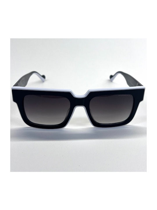 Kreuzbergkinder Unisex Sunglasses with Black Plastic Frame and Gray Gradient Lens SAVOY AFFAIR C1