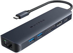 Targus USB Hub 7 Θυρών (USB-A) + LAN HD4003GL Targus USB Hub 7 Θυρών (USB-A) + LAN HD4003GL