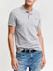 Shield Pique Polo Short Sleeve Blouse Grey Melange